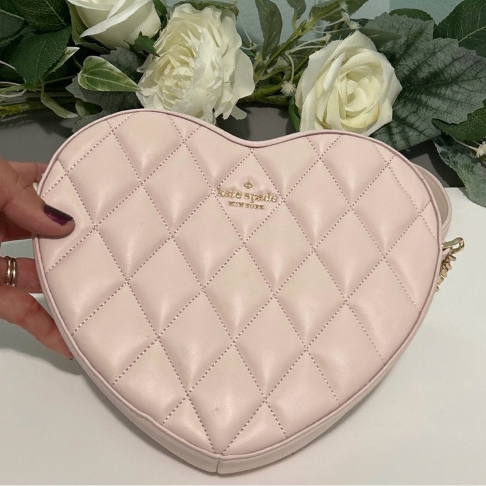 Kate Spade Pink Quilted Heart Crossbody Bag